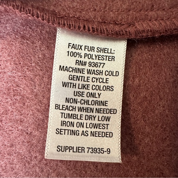 Liz Claiborne Short 2-button Faux Fur Jacket Women’s Size L  Artisan Wine - Picture 5 of 9